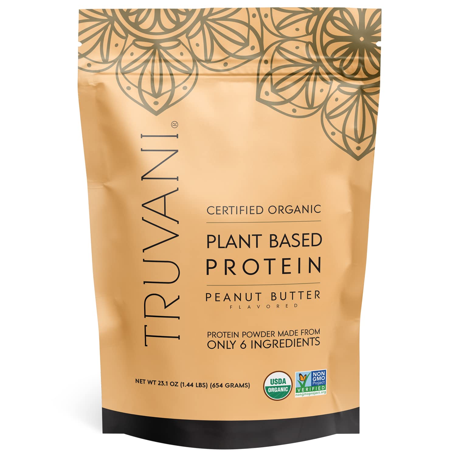 Truvani Organic Vegan Protein Powder Peanut Butter - 20g of Plant Based Protein, Powder Truvani uk supplements