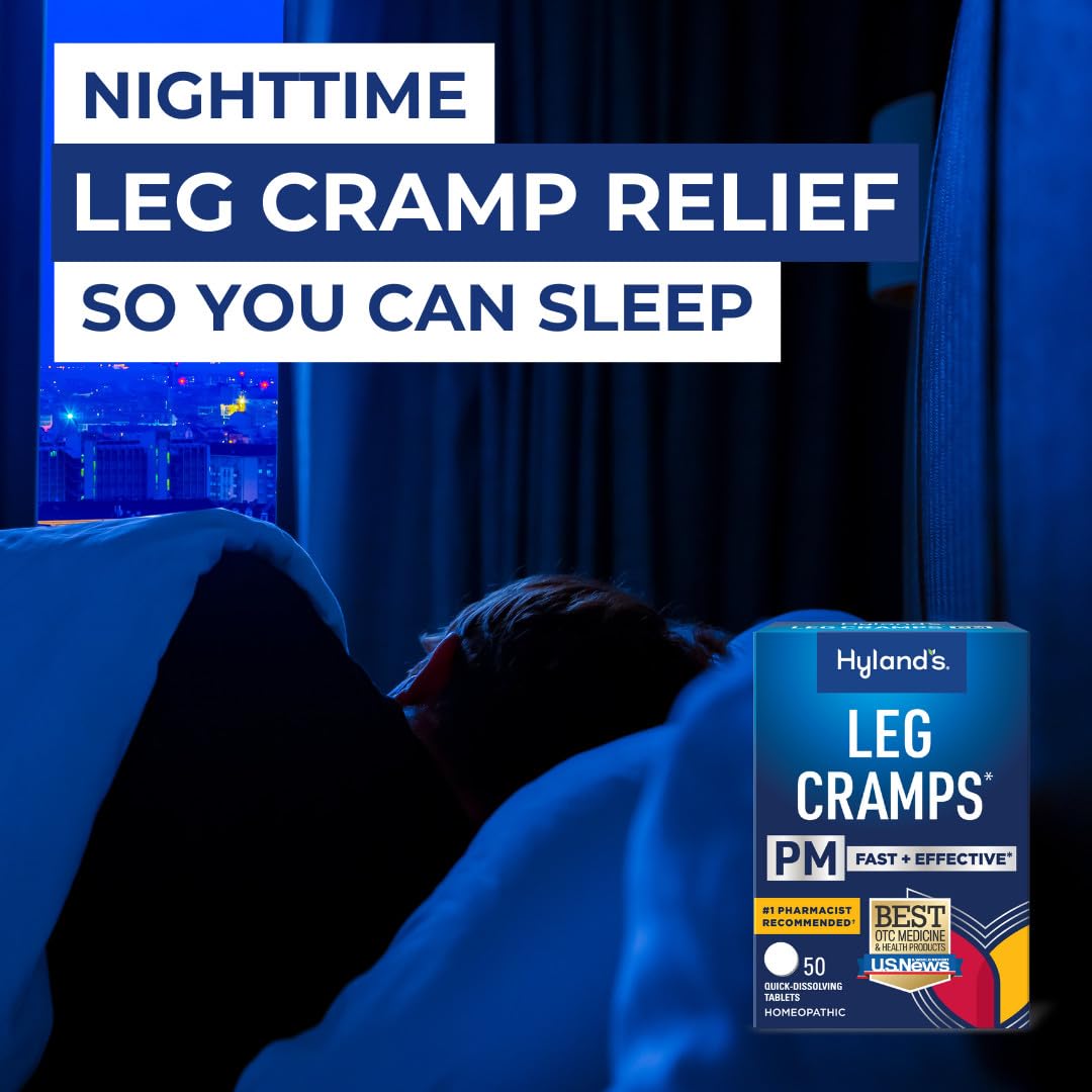 Hyland's Leg Cramps PM, Relief of Nighttime Leg, Calf, and Foot Cramps, 50 Quick-Dissolving Tablets 4-Pack (200 Total) Hyland's uk supplements