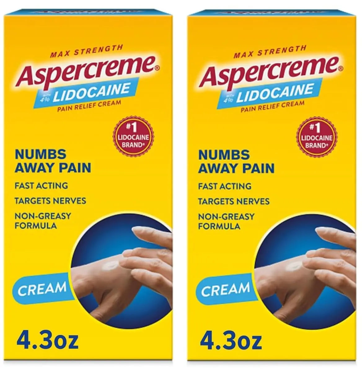 Aspercreme with Lidocaine Maximum Strength Pain Relief Cream, 4.3 Oz (Pack of 2) Aspercreme uk supplements