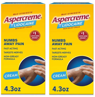 Aspercreme with Lidocaine Maximum Strength Pain Relief Cream, 4.3 Oz (Pack of 2) Aspercreme uk supplements