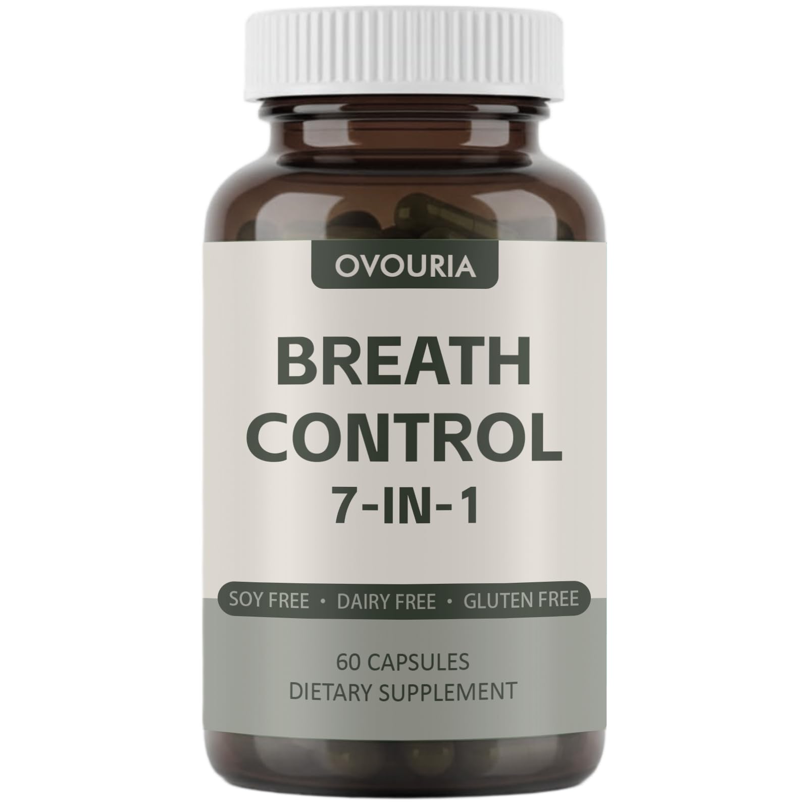 TANSPRESSO ovouria Breath & Gut Balance Capsules - 7-in-1 Formula with Probiotics, Zinc Gluconate & Magnesium Citrate for Fresh Breath, Chronic Halitosis Relief & Digestive Wellness, 60 Count(1pc) TANSPRESSO uk supplements