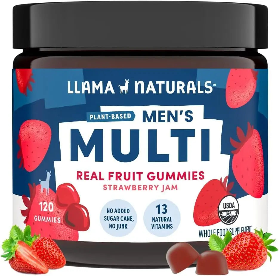 Llama Naturals Multivitamin for Men, Vegan, Organic Gummies with Vitamin D, C and K, Men's Real Fruit Gummy Vitamins Llama Naturals uk supplements