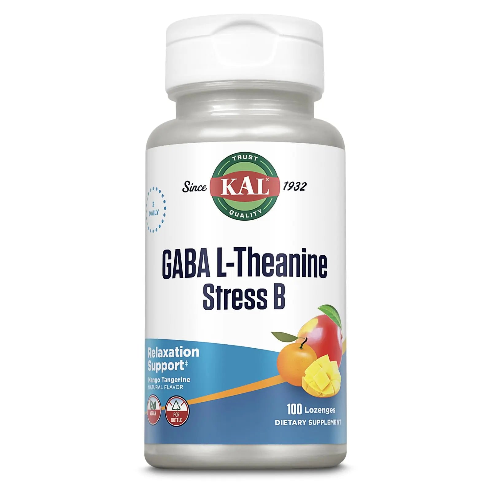 KAL GABA L-Theanine Stress B Lozenge, B Complex Vitamin Supplement, Healthy Relaxation, Mood & Focus Support KAL uk supplements