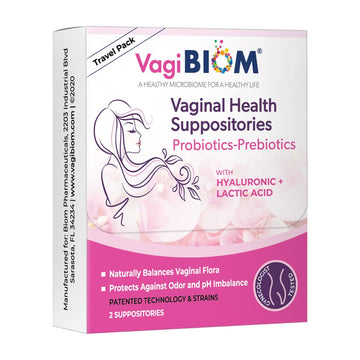 VagiBiom Probioitc Suppository Convenient Travel Pack with 2 Suppositories VagiBiom uk supplements