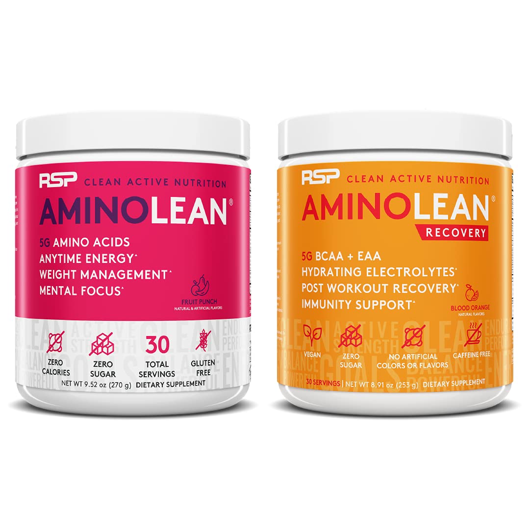 RSP NUTRITION AminoLean Pre Workout Energy (Fruit Punch 30 Servings) with AminoLean RSP NUTRITION uk supplements