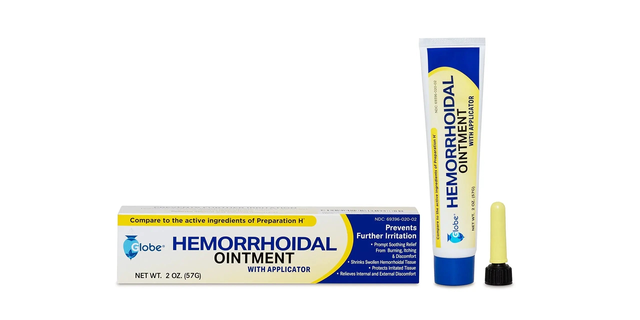 Globe Hemorrhoidal Ointment, Phenylephrine HCl, Petrolatum, Mineral Oil, Relief from Burning, Itching and Discomfort of Hemorrhoids, 2 Ounces (4 Pack) Globe uk supplements