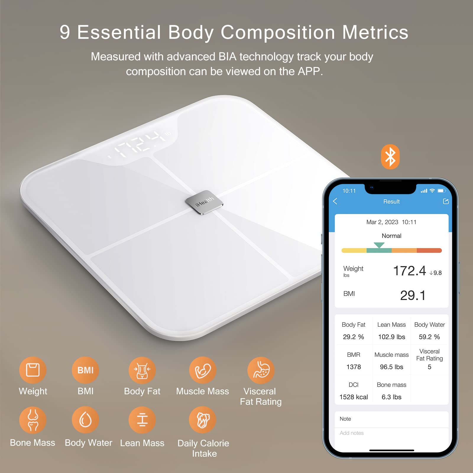iHealth Nexus Smart Scale for Body Weight Bluetooth, Digital Bathroom Scale Body Fat and Muscle iHealth uk supplements