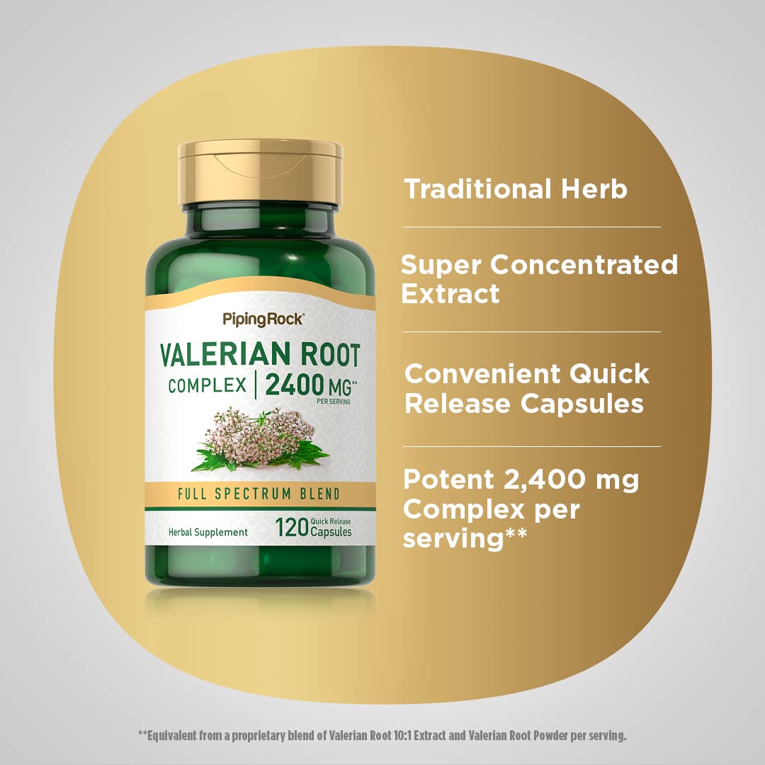 Piping Rock Valerian Root Capsules | 120 Count | Extract Supplement | Herbal Blend | Non-GMO, Gluten Free Piping Rock uk supplements
