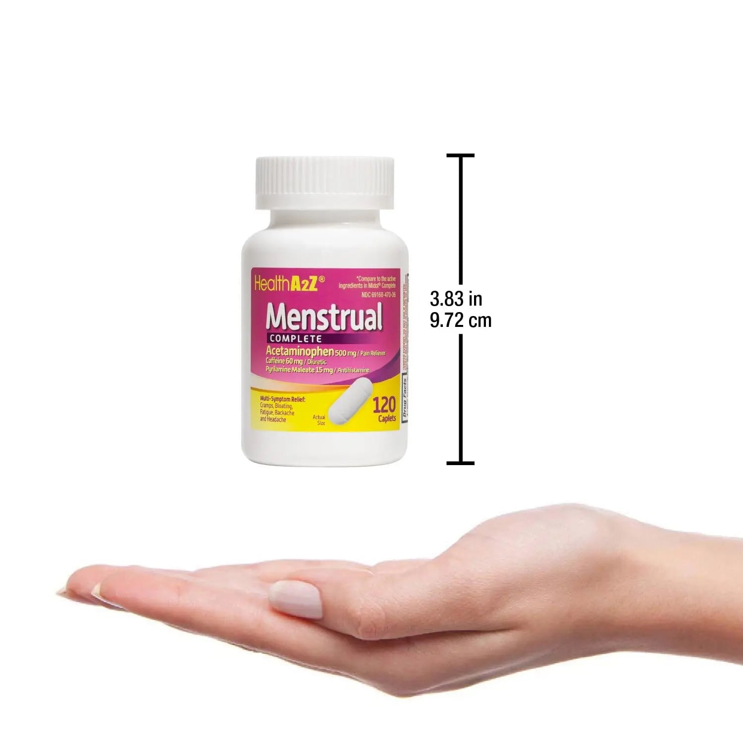HealthA2Z® Menstrual Complete Pain Relief Tablets | Relieves Cramps, Bloating, Fatigue, Backache & Headache (120 Counts) (Pack of 2) HealthA2Z uk supplements