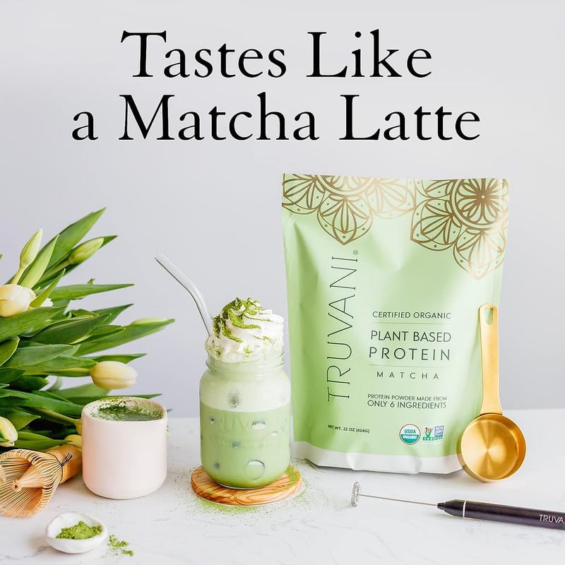 Truvani Organic Vegan Protein Powder Matcha - 20g of Plant Based, Organic Protein Truvani uk supplements