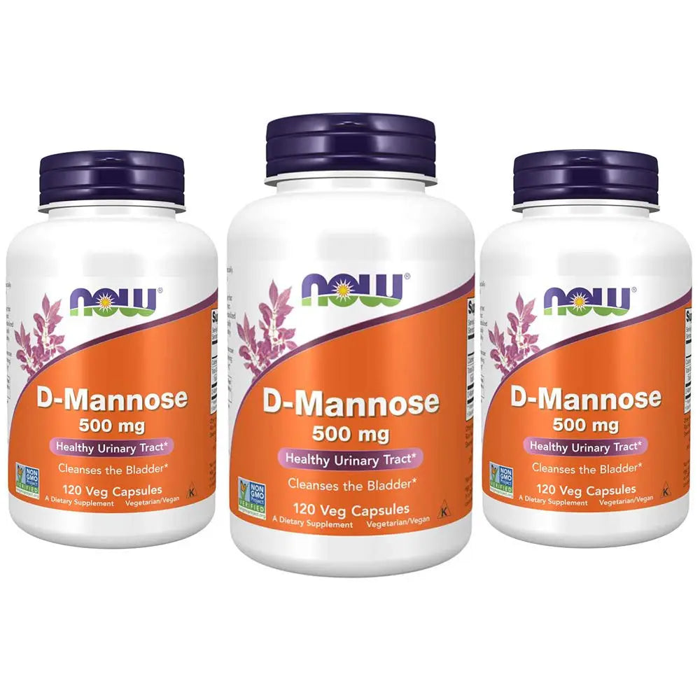 NOW Foods Supplements, D-Mannose 500 mg, Non-GMO Project Verified, Healthy Urinary Tract*, 120 Veg Capsules (Pack of 3) NOW Foods uk supplements