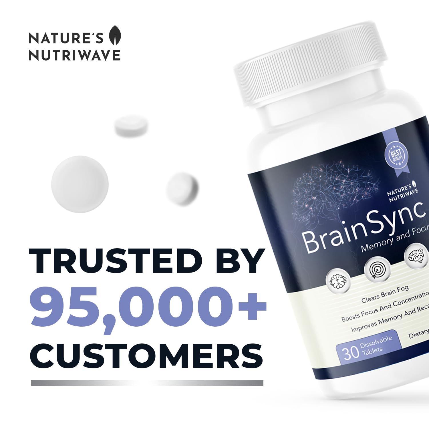Nature’s NutriWave BrainSync Probiotic Supplement – Supports Daily Wellness & Gut-Brain Balance – 3.6 Billion CFU – 30 Dissolvable Tablets, 3 Month Supply Nature’s NutriWave uk supplements