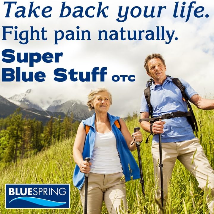 Super Blue Stuff OTC 12-oz. Pump Bottle - Natural, Made in USA, Paraben-free, Works in As Little As 5 Minutes for Joint/Muscle Pain, Backaches, Sprains/Strains, Bruises & Arthritis by Blue Spring Blue Spring uk supplements