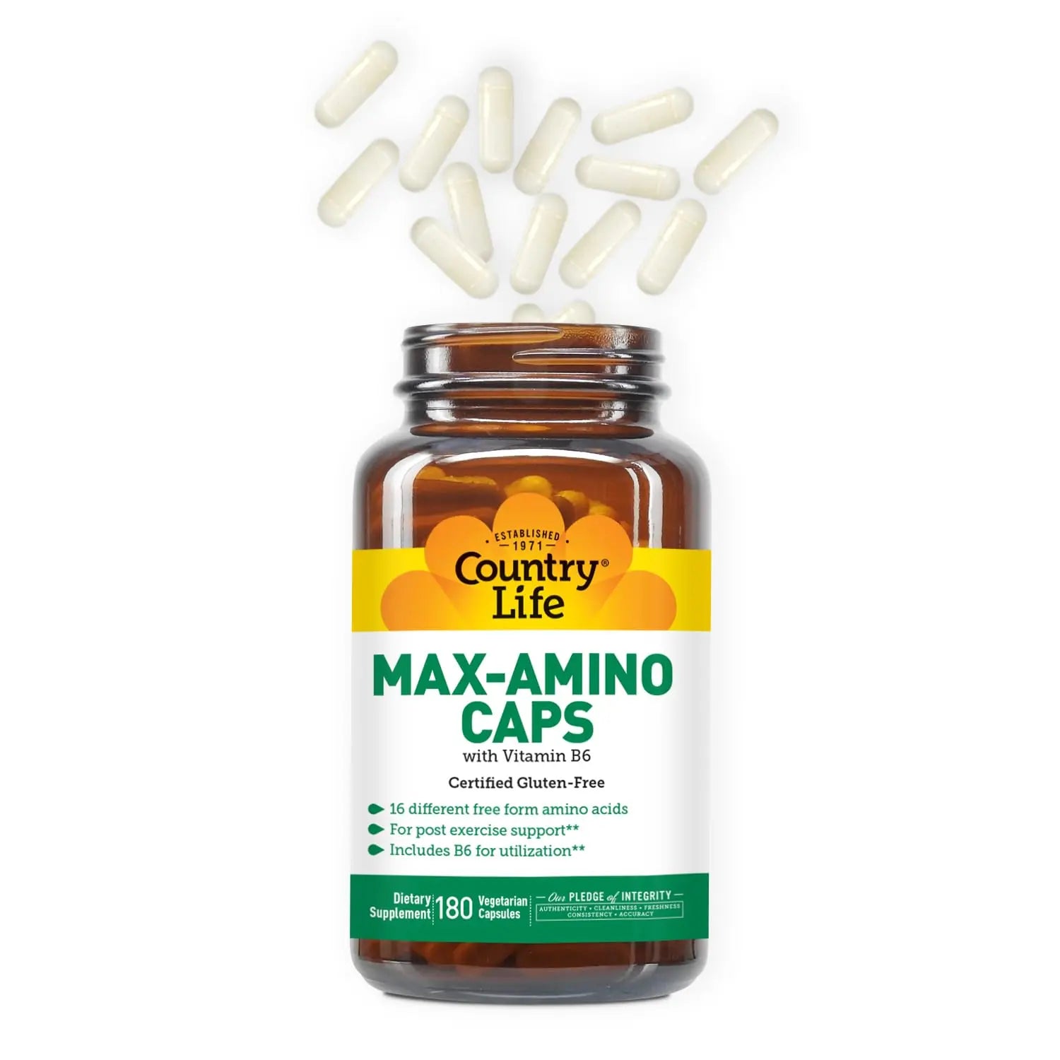 Country Life Maxi-Amino 16 Amino Acids 90 Capsules Gluten Free Country Life uk supplements