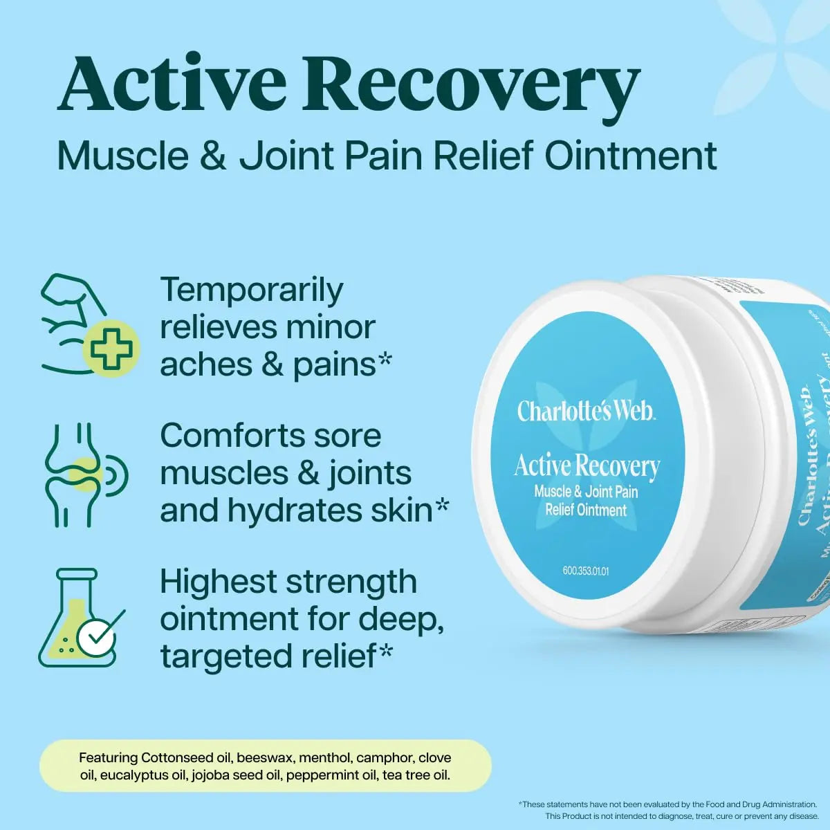 Charlotte's Web Active Recovery Muscle & Joint Relief Ointment 1.55oz Charlotte's Web uk supplements
