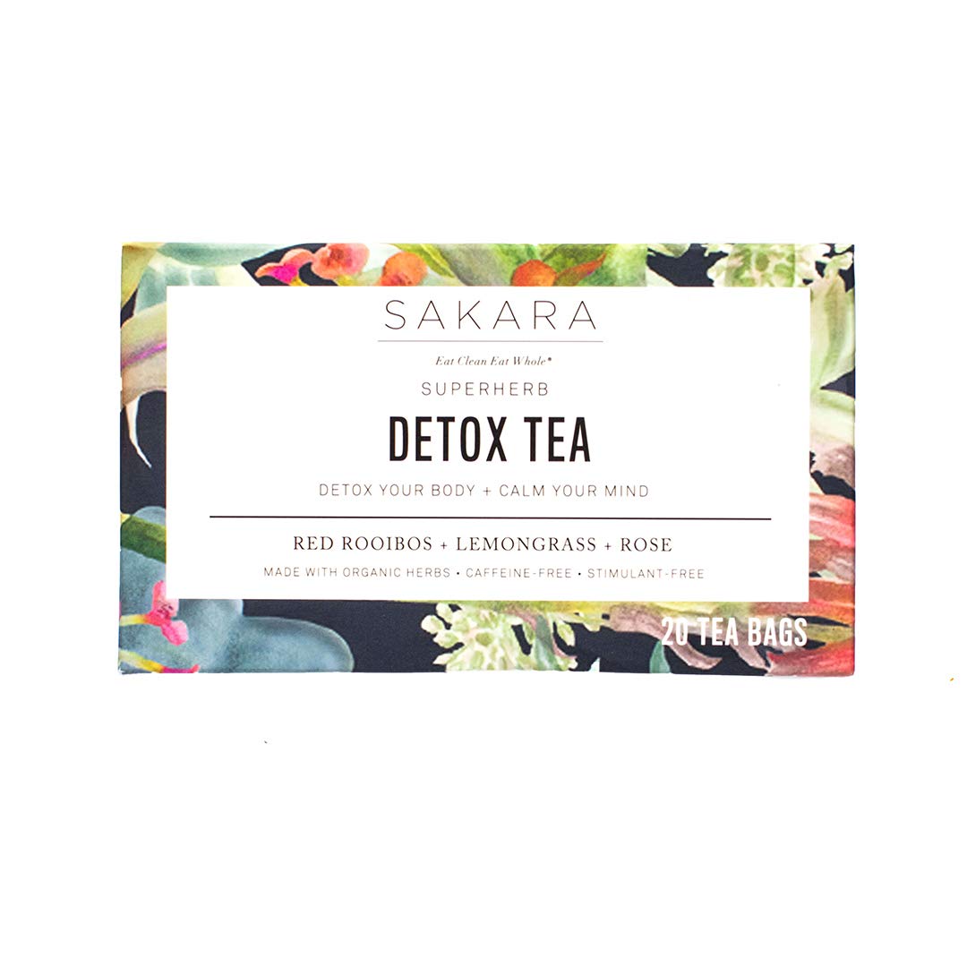 Sakara Detox Tea - Herbal Tea with Rose Petals, Lemon Peel, Lemongrass, & Rooibos SAKARA uk supplements