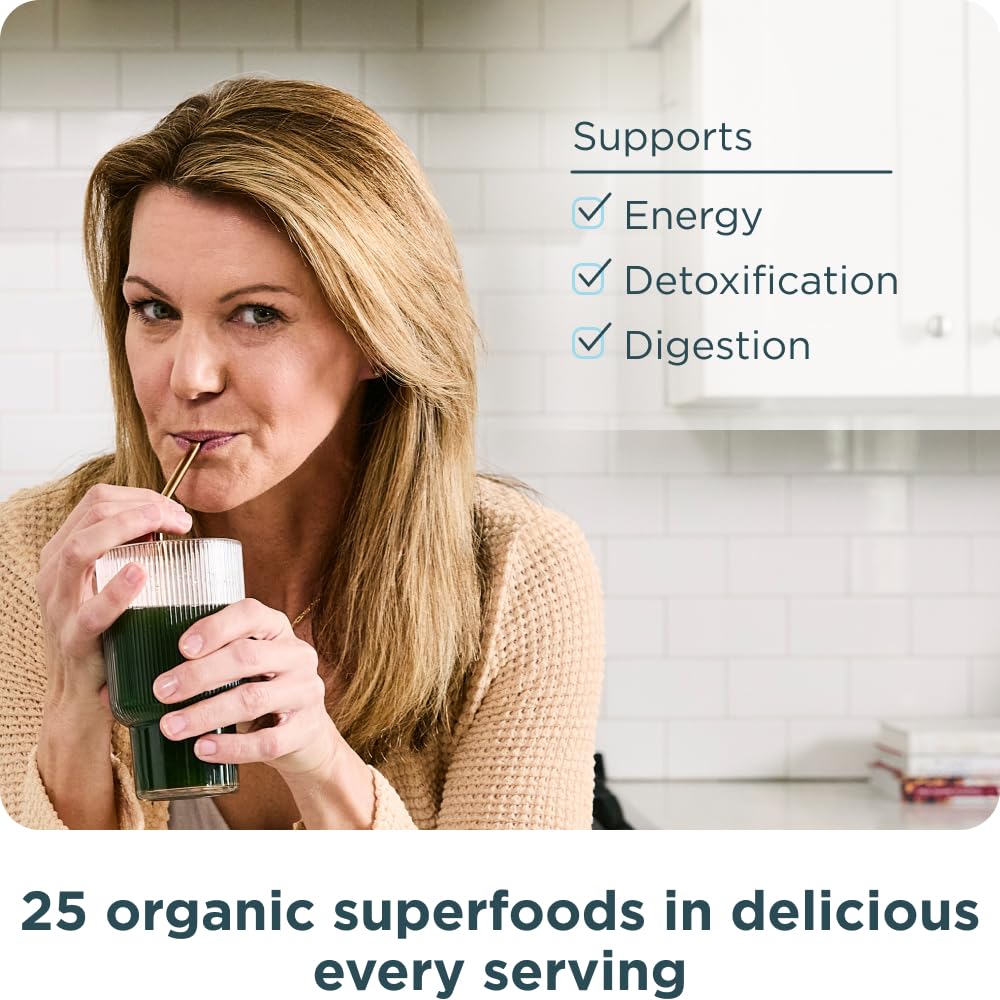 Ancient Nutrition SuperGreens Powder with Probiotics, Organic Berry Flavor Greens, Made from Real Fruits, Vegetables and Herbs, Digestive and Energy Support, 25 Servings, 6.7oz Ancient Nutrition uk supplements