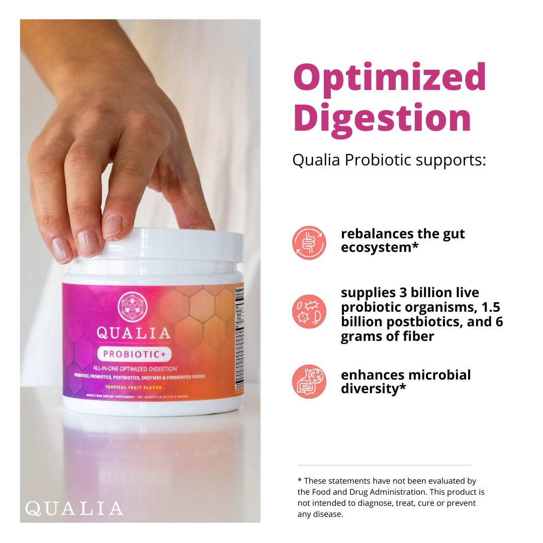 Qualia Probiotic - 28 Science-Backed Spore Probiotics, Prebiotics, and Postbiotics. Total Gut Support. Soothes Digestive discomfort. Ethically sourced. Promotes Akkermansia Growth. 1 Month Supply QUALIA LIFE SCIENCES uk supplements