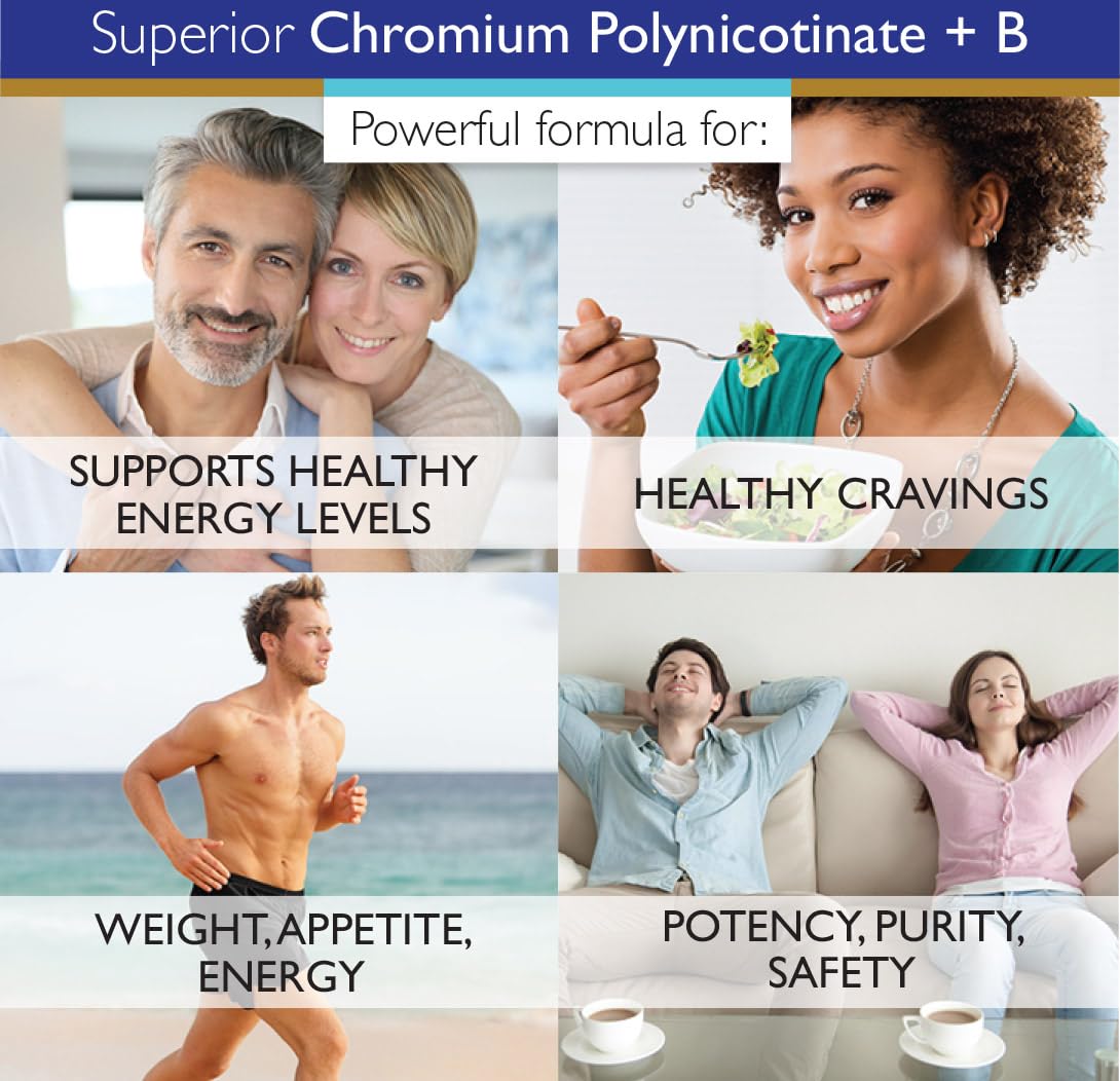 Pure Chromium Polynicotinate Supplement - Made in USA - 200mcg + Vitamin B3 for Optimal Superior Labs uk supplements
