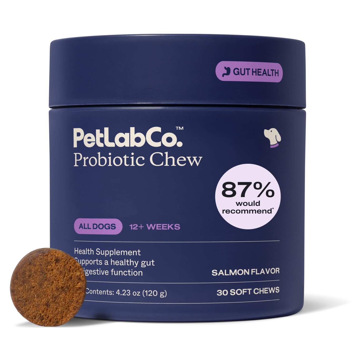 PetLab Co. Probiotics for Dogs, Support Gut Health, Occasional Diarrhea, Digestive Health & Seasonal Allergies - Salmon Flavor - Packaging May Vary - 30 Soft Chews PetLab Co. uk supplements