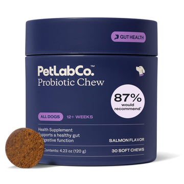 PetLab Co. Probiotics for Dogs, Support Gut Health, Occasional Diarrhea, Digestive Health & Seasonal Allergies - Salmon Flavor - Packaging May Vary - 30 Soft Chews PetLab Co. uk supplements