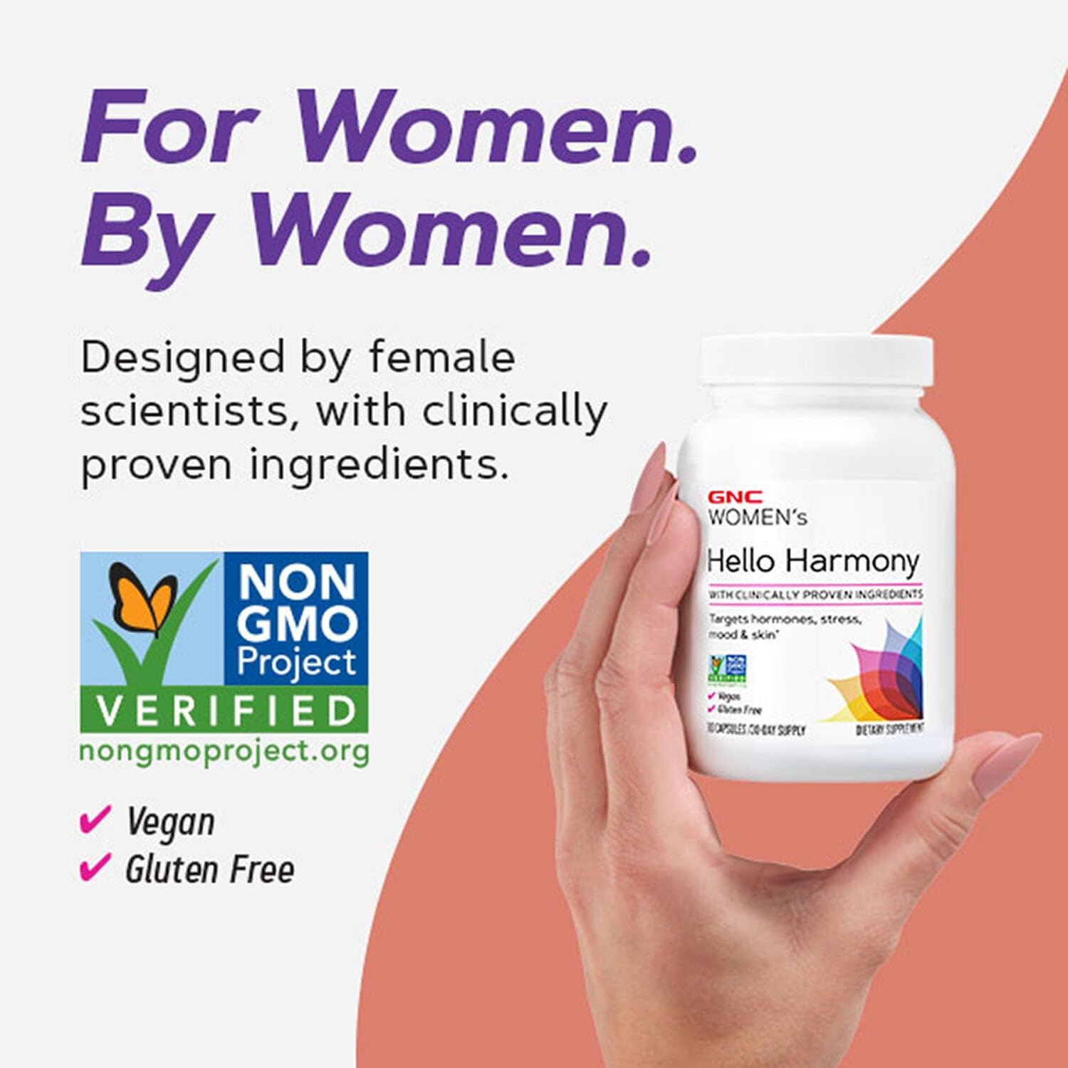 GNC Women's Hello Harmony | Clinically Proven Hormonal Support for Women | Supports Mood, Skin, and Stress Management | Vegan and Gluten Free | 90 Count GNC uk supplements