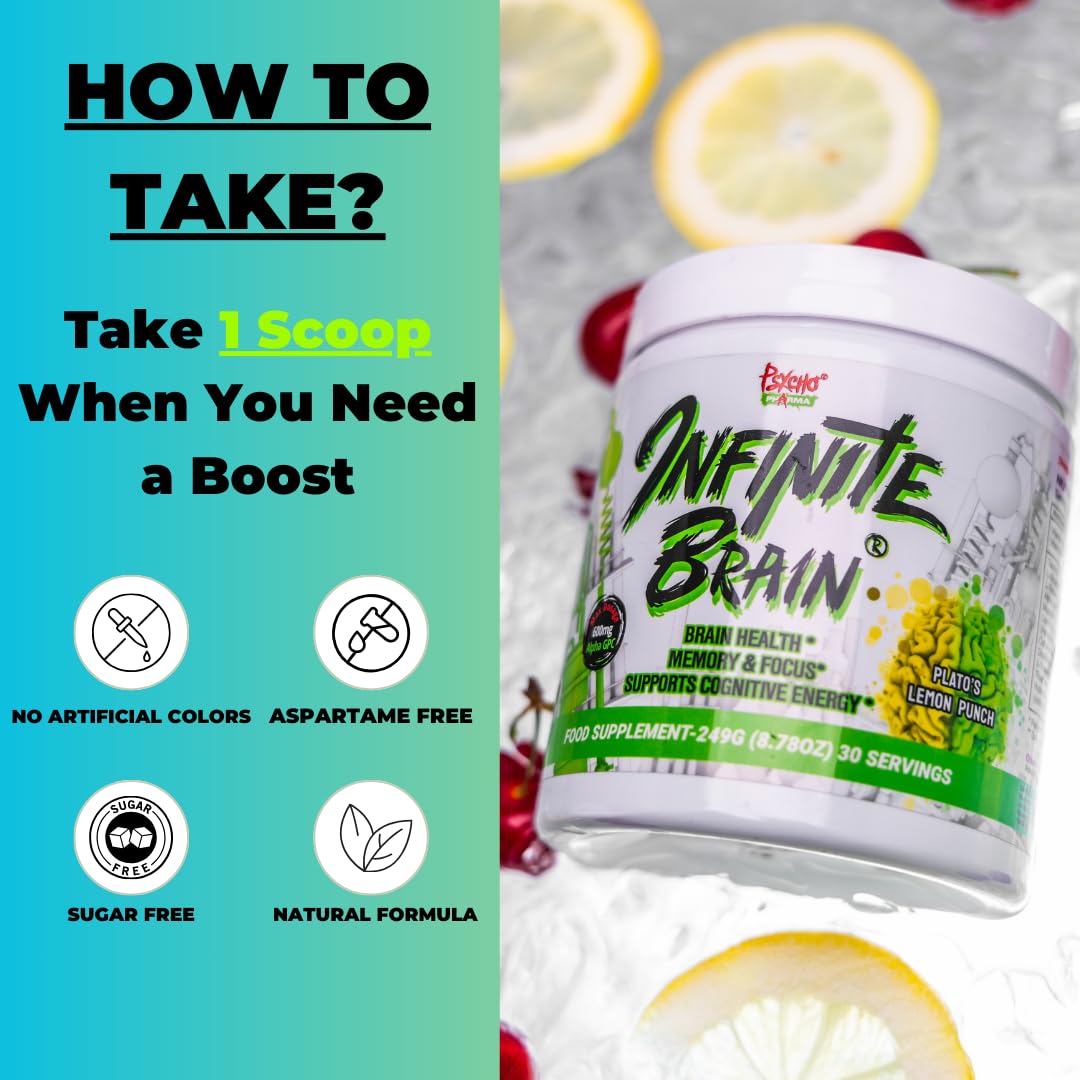 Psycho Pharma. Infinite Brain Nootropic Game Changer. Compete Win (Plato's Lemon Punch, 30 Serving) Psycho Pharma uk supplements