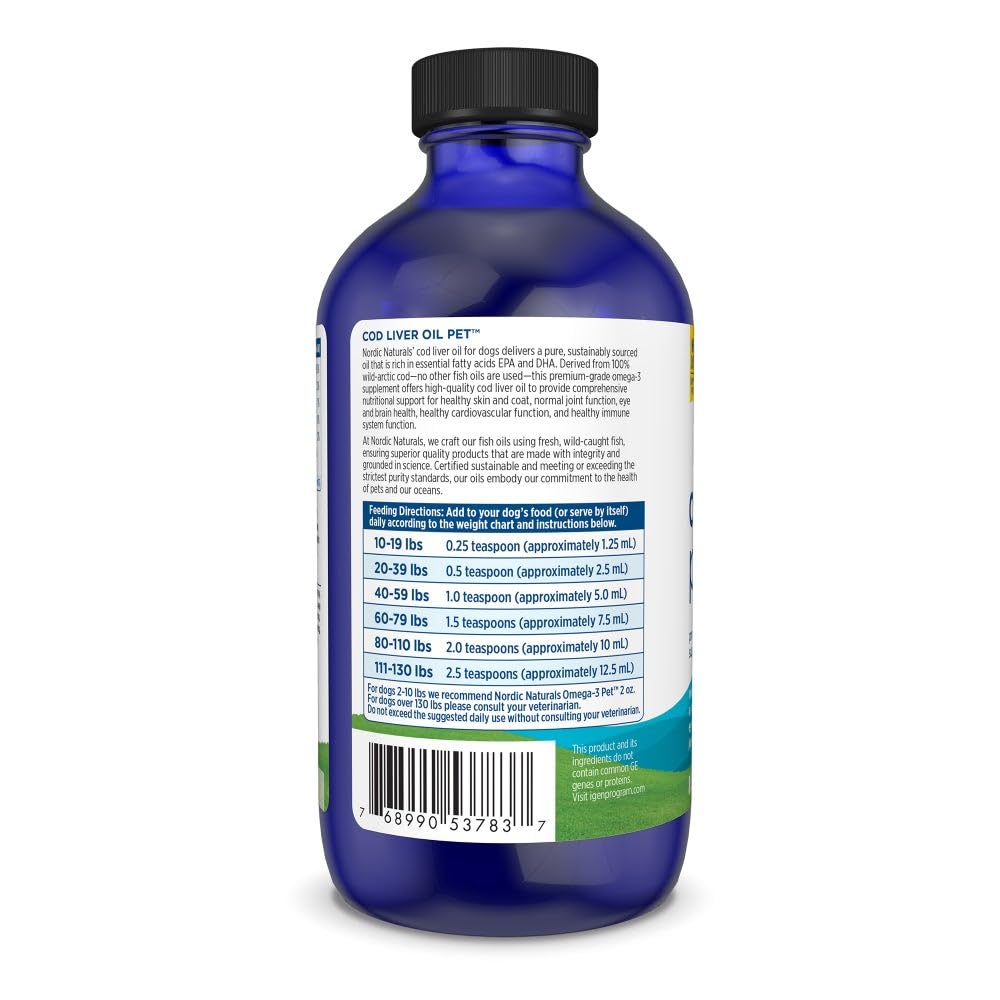 Nordic Naturals Omega-3 Pet Bundle - 2 oz Omega-3 Fish Oil for Small Dogs & Cats, 8 oz Pet Cod Liver Oil Promotes Heart, Skin, Coat, & Immune Health Nordic Naturals uk supplements