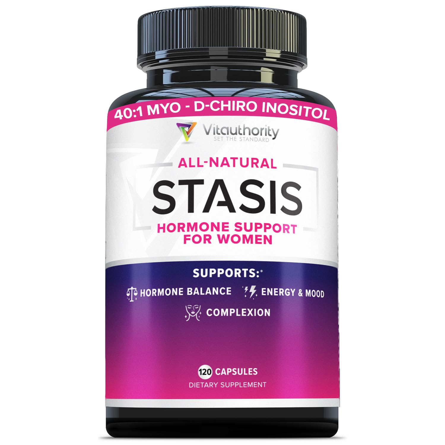 Myo-Inositol D-Chiro Women's Hormone Balance Supplement - 40:1 Myo-Inositol & D-ChiroInositol Blend with DIM for Hormone Balance for Women - Health Vitamins for Skin, Energy, & Cycle Support (1 Month) Vitauthority uk supplements