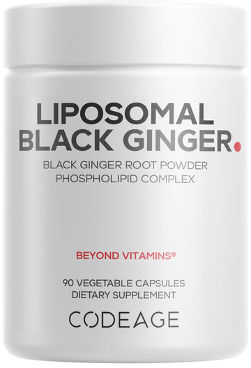 Codeage Liposomal Black Ginger Supplement - Kaempferia Parviflora Root Powder - 3-Month Supply - Ginger Root Pills and Herbal Root - Liposomal Delivery - 1 Capsule Per Serving - Non-GMO - 90 Capsules Codeage uk supplements