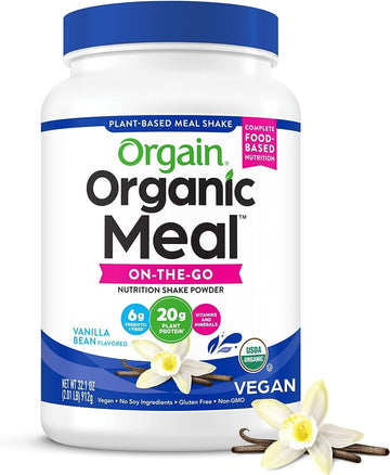 Orgain Organic Vegan Meal Replacement Protein Powder, Vanilla Bean - 20g Plant Based Protein Orgain uk supplements