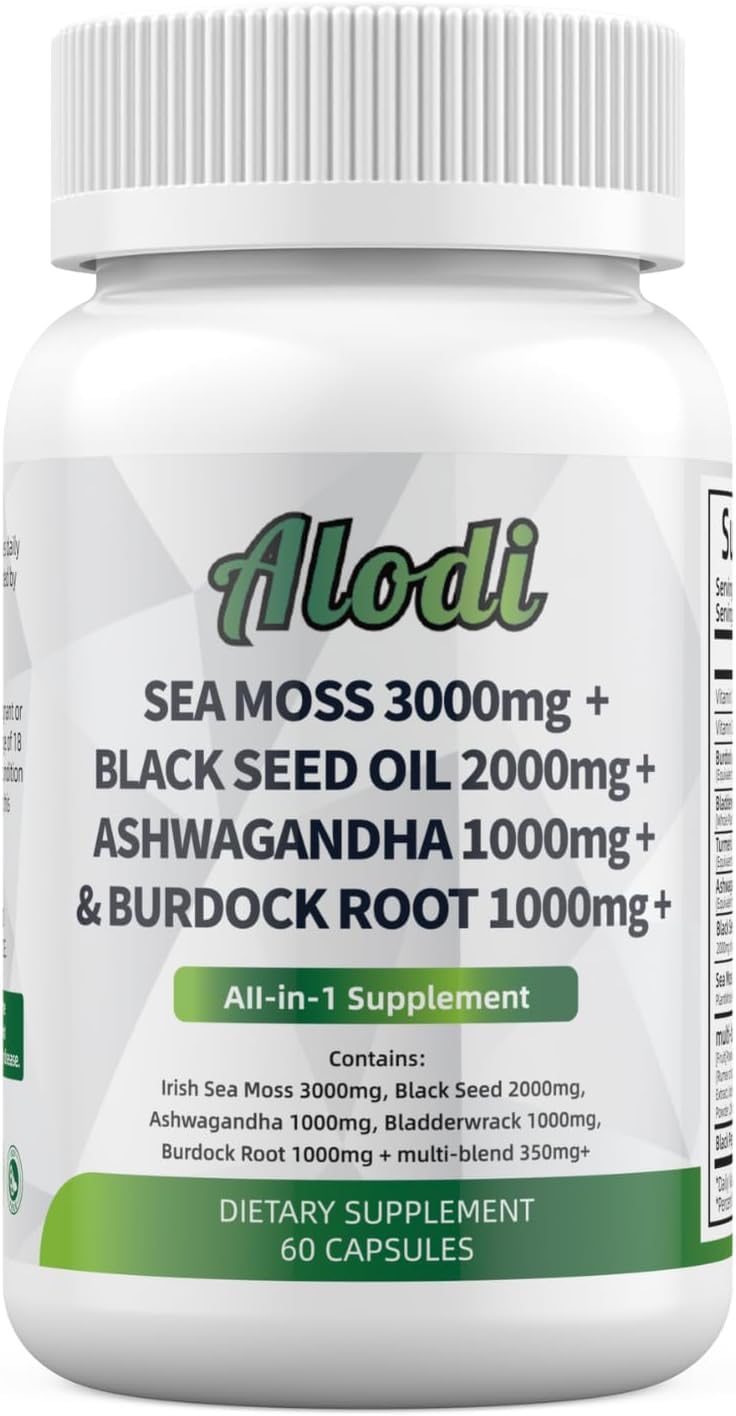 ALODI Super Seaweed Blend Supplement - Contains KSM-66 Ashwagandha, Black Seed Oil, Burdock Root, Kelp, Supports Digestion, Sleep, and Immune Health ALODI uk supplements