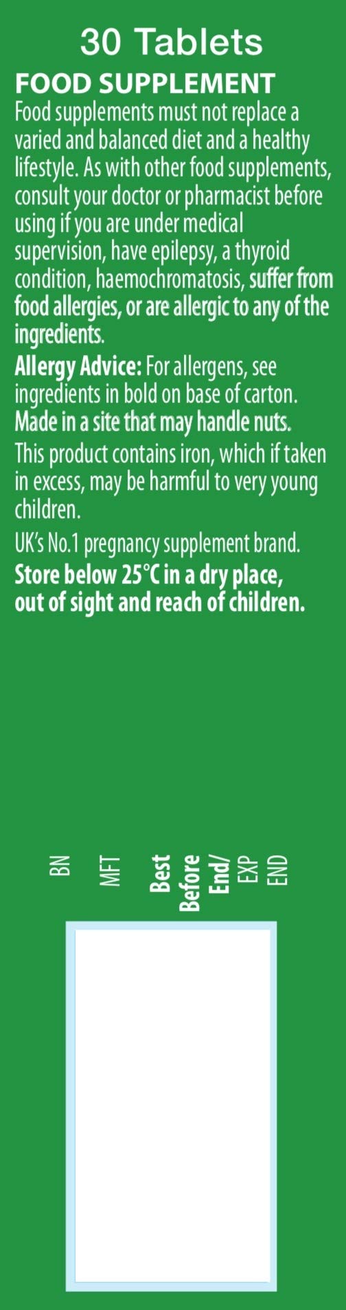 Pregnacare Conception Tablets, Pack of 30, 30 Count Pregnacare uk supplements