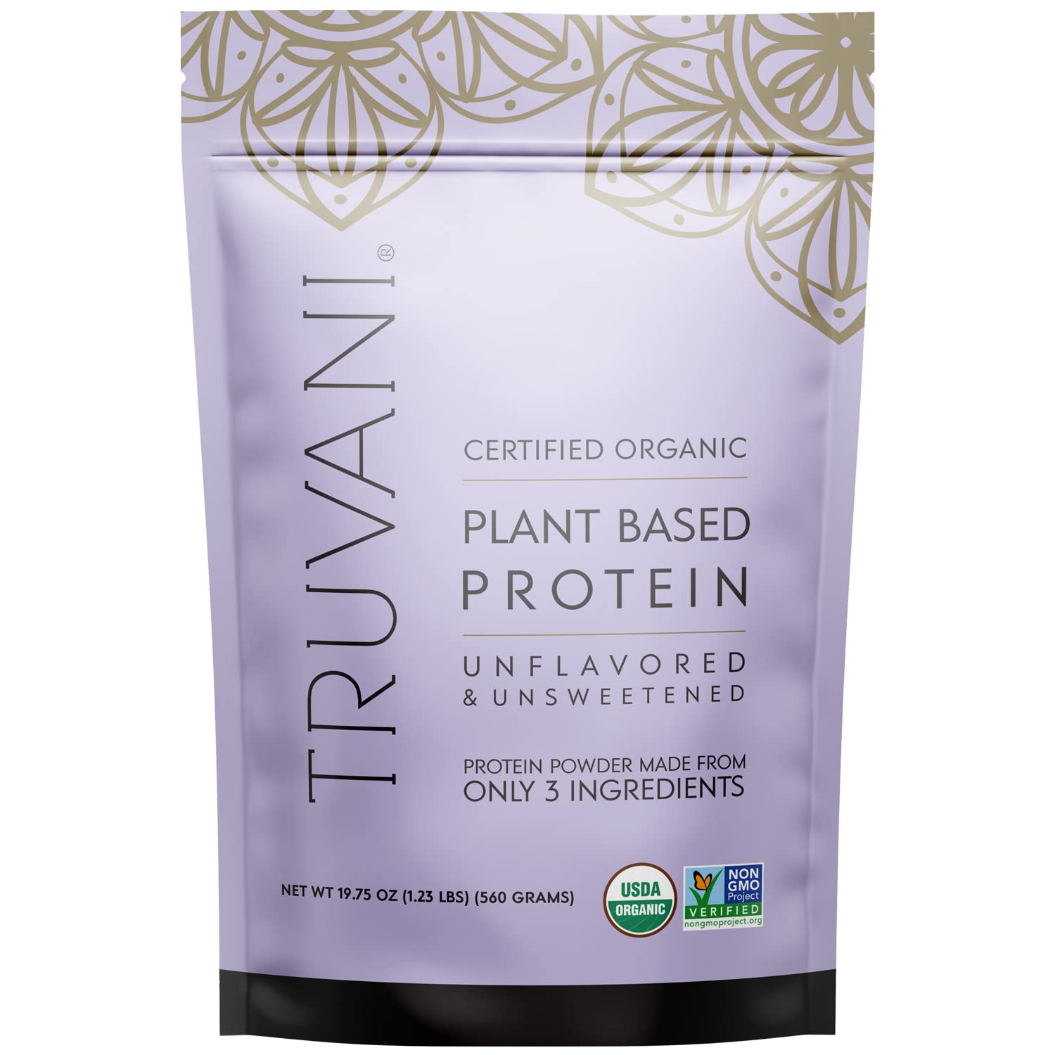 Truvani Organic Vegan Protein Powder Unflavored - 20g of Plant Based Protein, Organic Truvani uk supplements