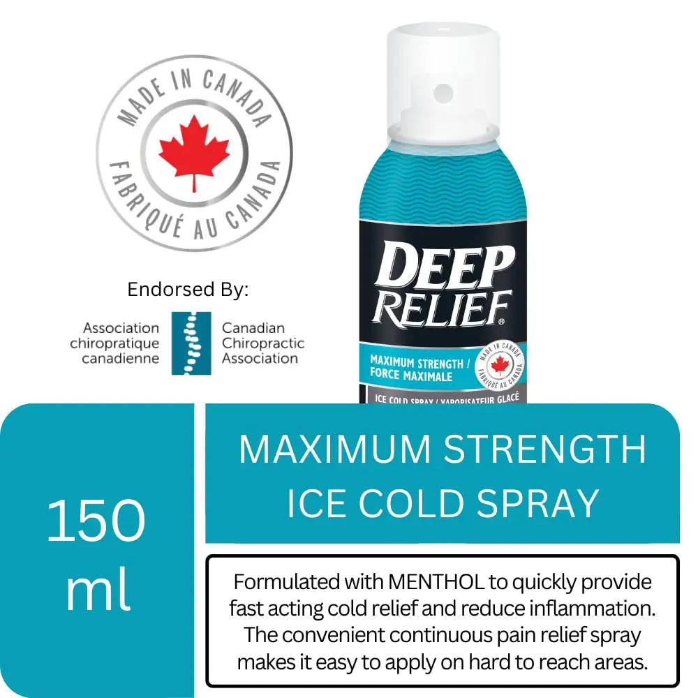 Deep Relief Ice Cold Spray, 150ml - Plastic Bottle, Spray, Cold Therapy, Turquoise, 5.3cm x 5.3cm x 17.1cm Deep Relief uk supplements
