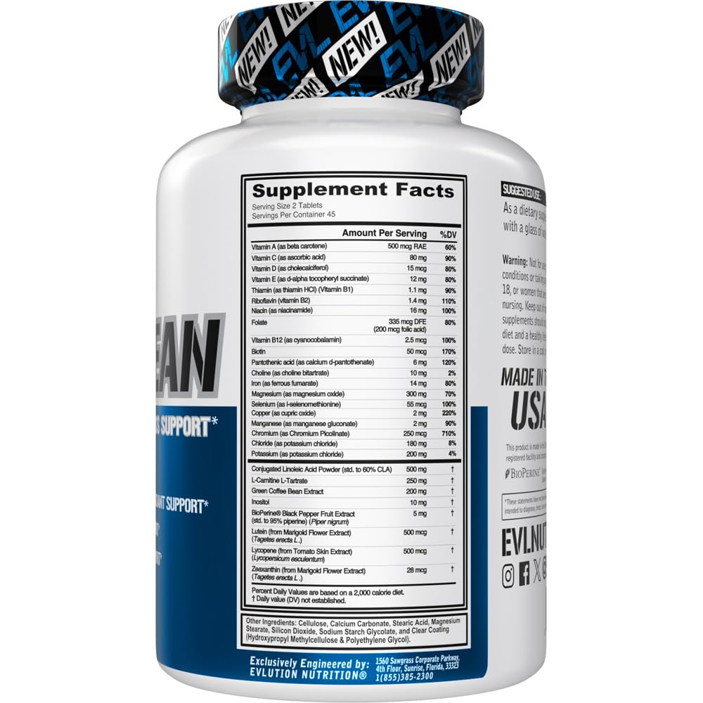 Evlution Nutrition VitaLean - Vitamins + Weight Loss Support - Key Vitamin + Core Antioxidant Support - Daily Nutrient & Weight Management Support - Bone, Eye & Immune Support - 45 Servings Evlution uk supplements