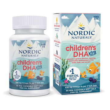 Nordic Naturals Children’s DHA Xtra, Berry Punch - 90 Mini Chewable Soft Gels for Kids - 636 mg Omega-3s EPA & DHA - Cognitive & Immune Function, Learning, Social Development - Non-GMO - 30 Servings Nordic Naturals uk supplements