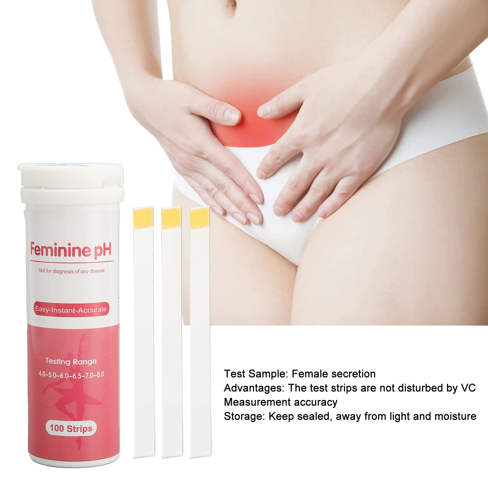 Vaginal PH Test, PH Test Strips for Testing Alkaline and Acid Levels in The Body ZJchao uk supplements