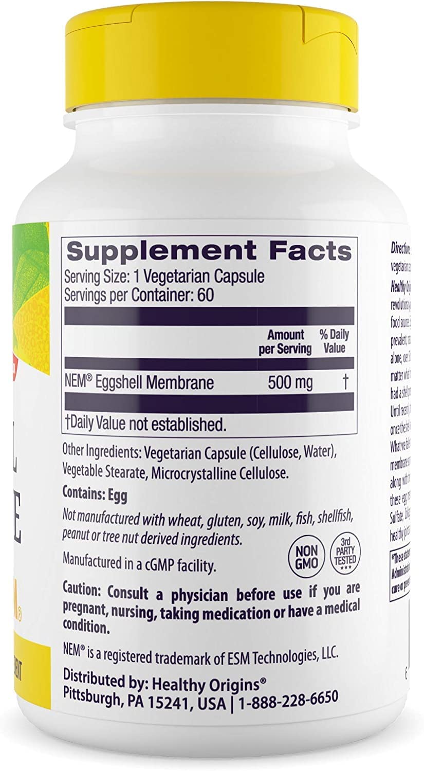Healthy Origins Eggshell Membrane (NEM), 500 mg - Natural Collagen and Joint Support Healthy Origins uk supplements