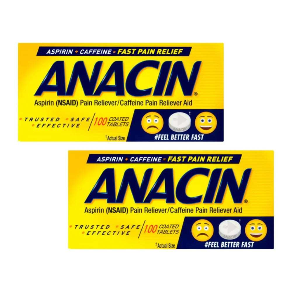 Anacin Fast Pain Relief Pain Reducer Aspirin Tablets, 200 Tabs (Value Pack of 2) ANACIN uk supplements