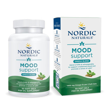 Nordic Naturals Mood Support Omega Blend - Unflavored - 60 Soft Gels - 1400 mg Omega-3 Supplement with EPA & DHA - Promotes Balanced Mood and Serenity - Non-GMO - 30 Servings Nordic Naturals uk supplements