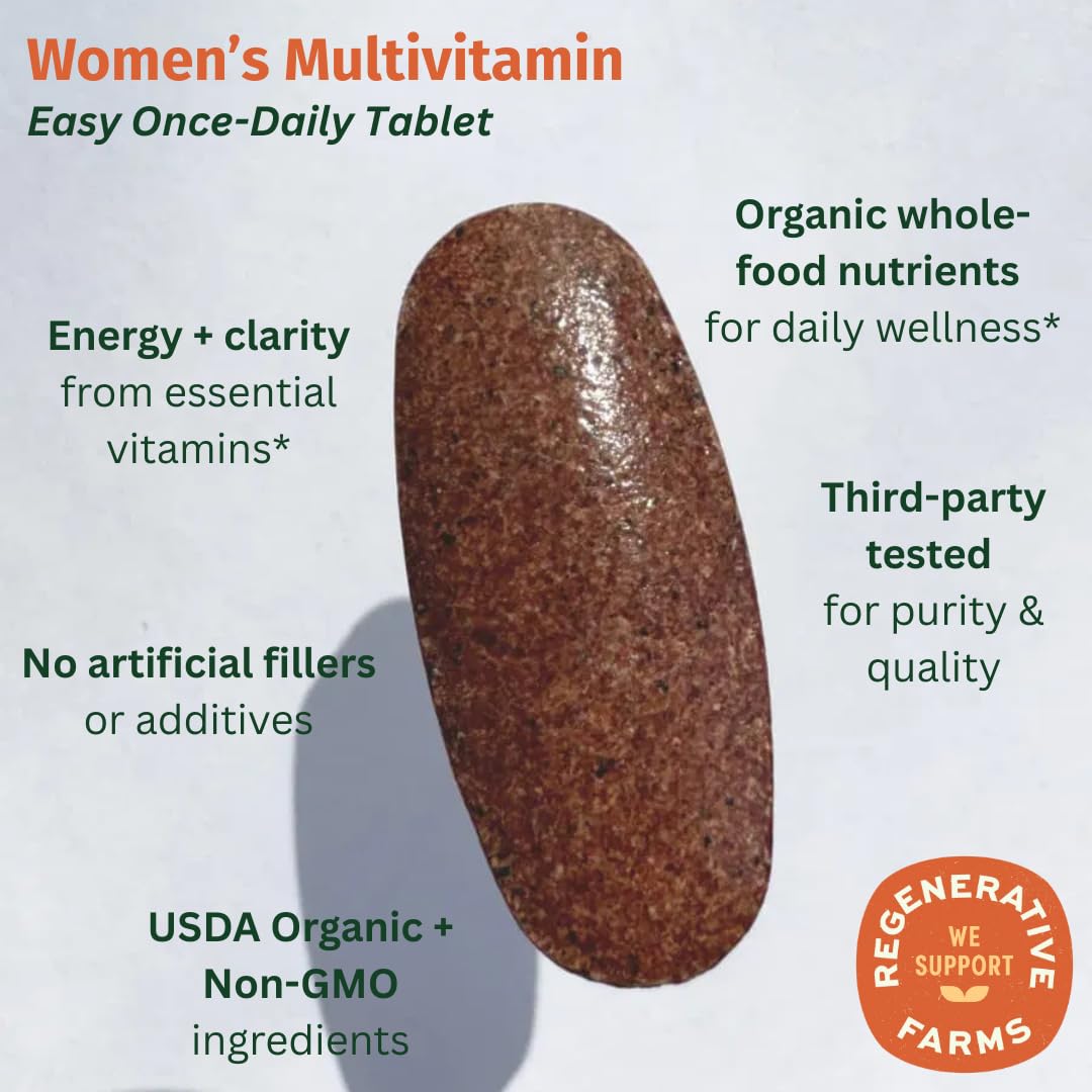 EarthFirst Organic Women’s Multi Once Daily, Women's Multivitamin, Iron, Vitamin B12 & More, 19 Vitamins from Herbs & Superfoods, 30 Count EarthFirst Organic uk supplements