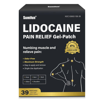 Sumifun 4% Lidocaine Patches,Maximum Strength Pain Relieving Patch Back, Shoulder, Joints, Knee Pain Relief and Muscle Soreness - 8 Hour Pain Relief (39 Count(Pack of 1)) Sumifun uk supplements