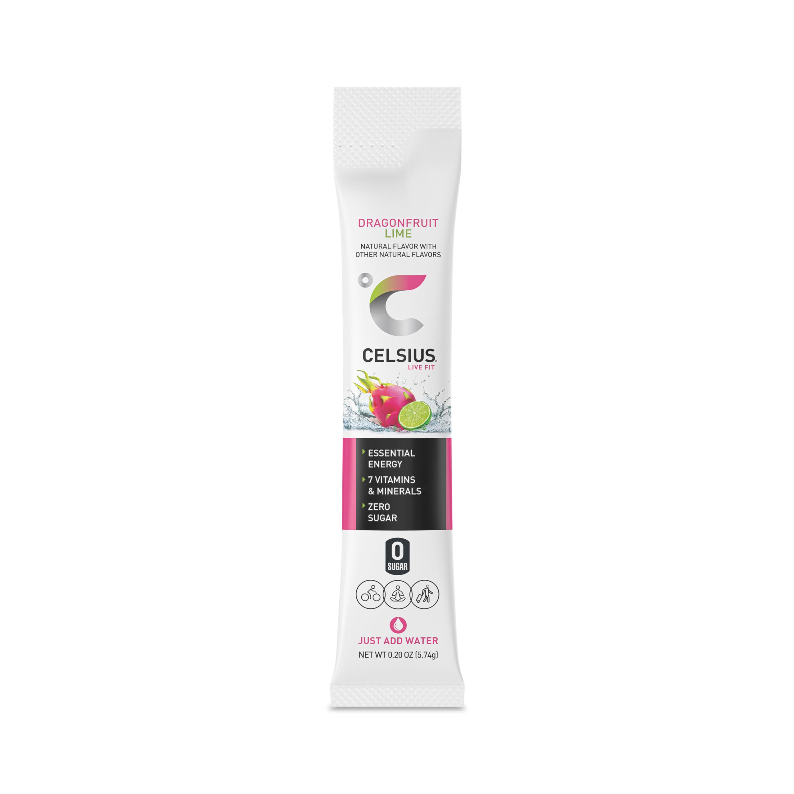 CELSIUS Dragonfruit Lime On-the-Go Powder Stick Packs, Zero Sugar 14 Count(Pack of 1) CELSIUS uk supplements