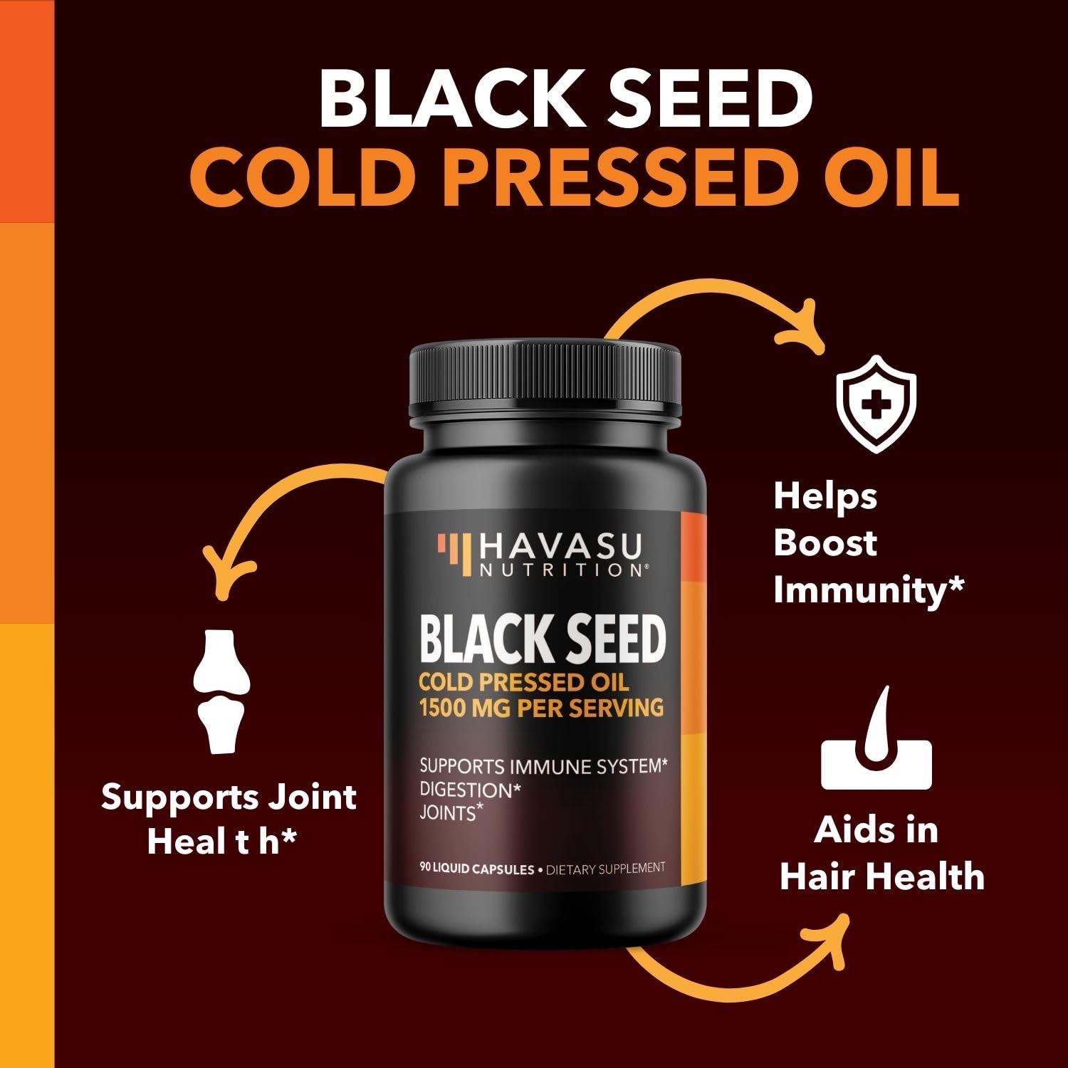 Black Seed Oil Nigella Sativa Cold-Pressed Capsules | 1500mg Black Cumin Seed Oil HAVASU NUTRITION uk supplements