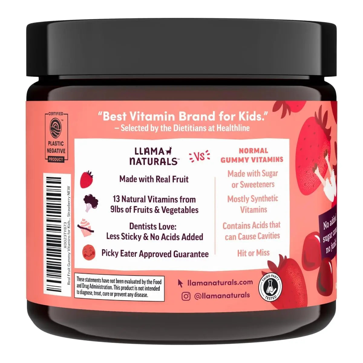 Llama Naturals Kids Multivitamin Gummies | Real Fruit, No Added Sugar Cane | Organic Vegan Toddler Whole Food Vitamins | Llama Naturals uk supplements