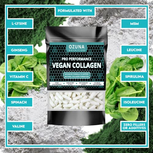 Pro Performance Vegan Collagen Complex – Vegetarian Collagen Capsules, Plant Based Collagen OZUNA NUTRITION uk supplements