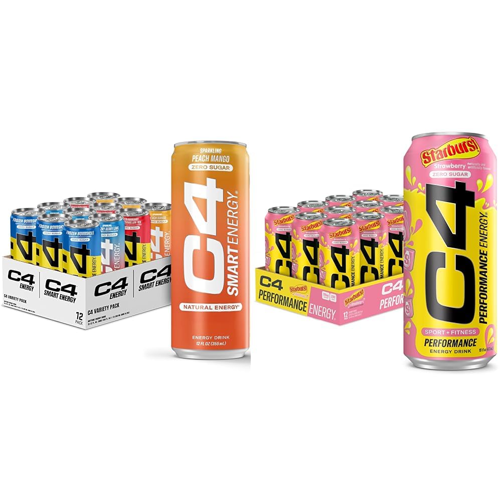 C4 Energy & Smart Energy Drinks Variety Pack, Sugar Free Pre Workout Performance Drink Cellucor uk supplements