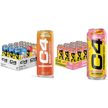 C4 Energy & Smart Energy Drinks Variety Pack, Sugar Free Pre Workout Performance Drink Cellucor uk supplements