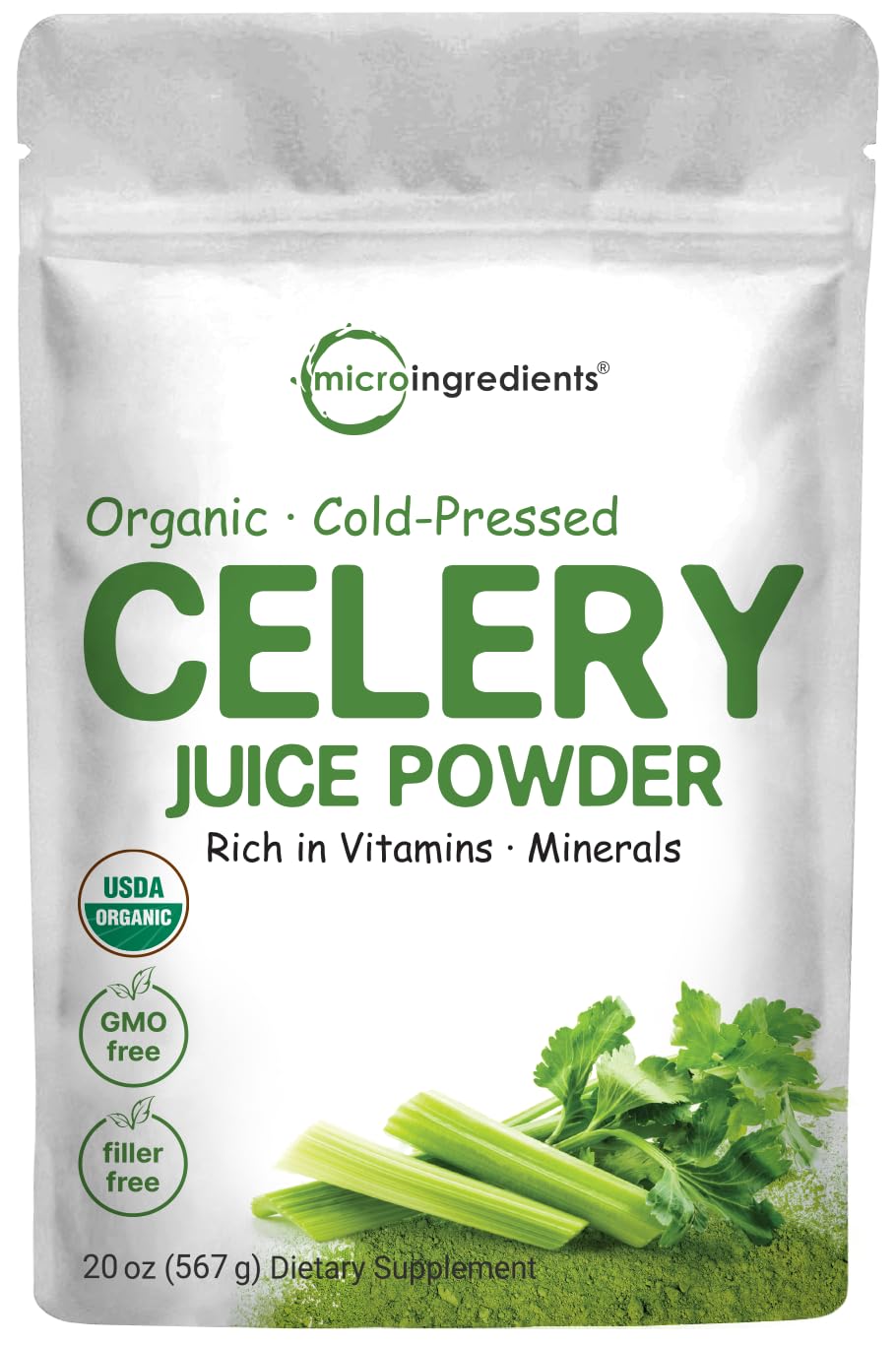 Organic Celery Juice Powder, 20 Ounce (1.25 Pound), 71 Serving, Celery Detox and Cold Micro Ingredients uk supplements